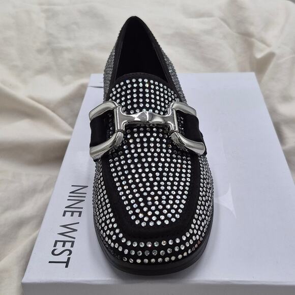 Nine West Shoes - NEW Nine West Lilma Loafers Crystal embellishments and horsebit Black size 7